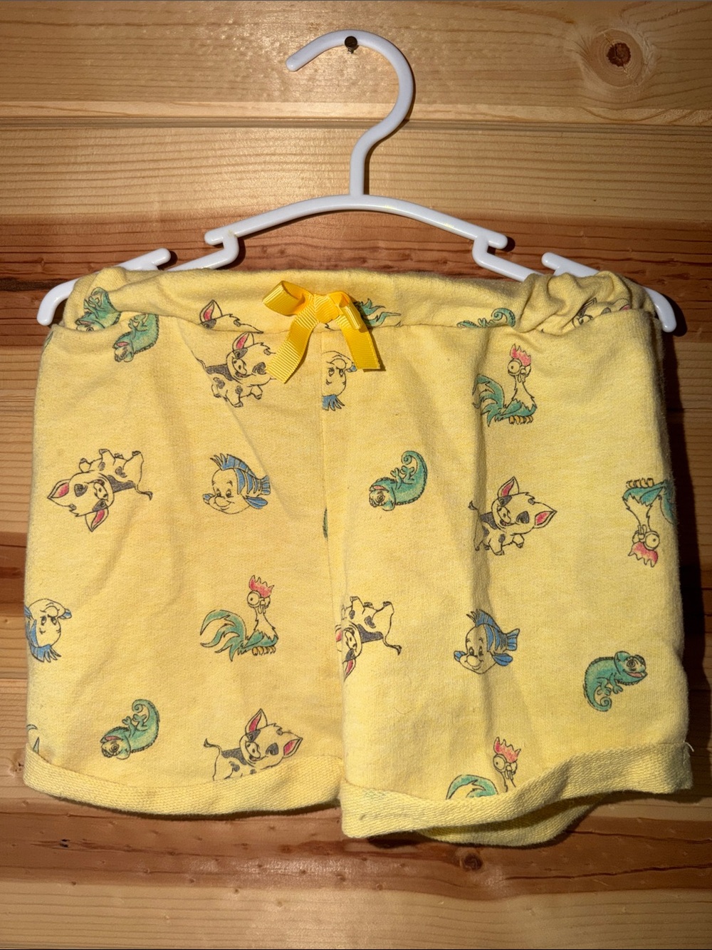 Yellow Disney Cartoon Animal Print Baby/Toddler Shorts